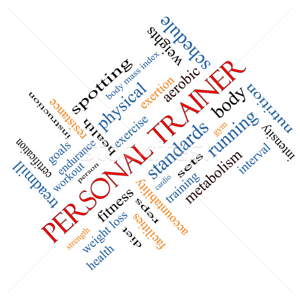 Personal Trainer Word Cloud Concept Angled Stock photo © mybaitshop