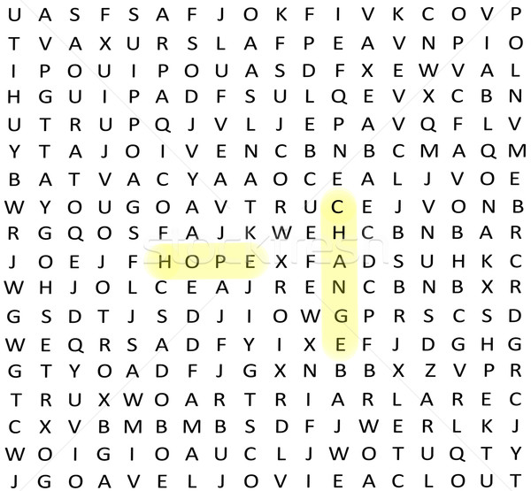 Hoffnung ändern Wort Suche Puzzle Worte Stock foto © mybaitshop
