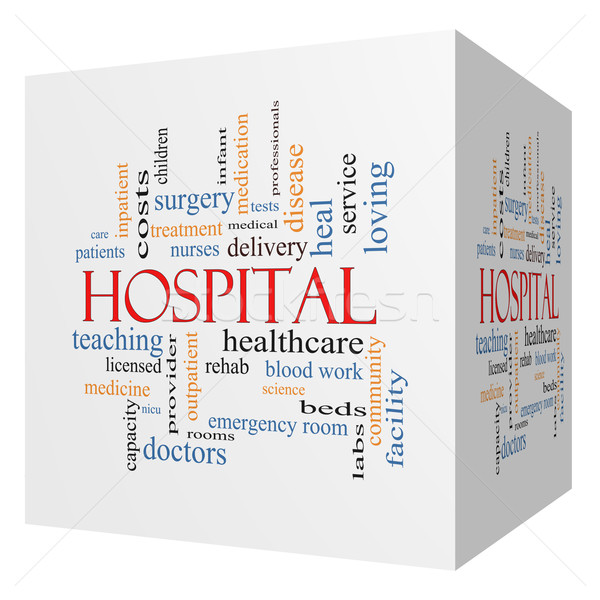 Hospital 3D Cube Word Cloud Concept Stock photo © mybaitshop