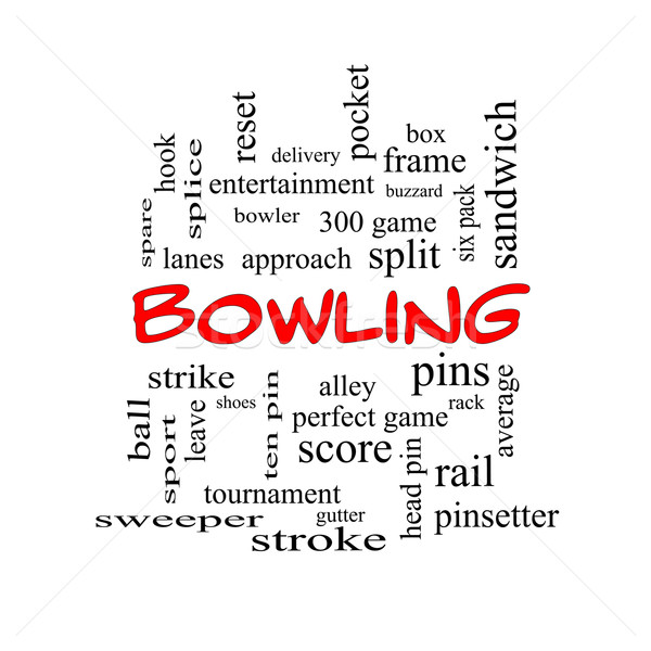 Bowling Word Cloud Concept in red caps Stock photo © mybaitshop