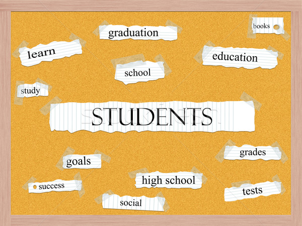Students Corkboard Word Concept Stock photo © mybaitshop