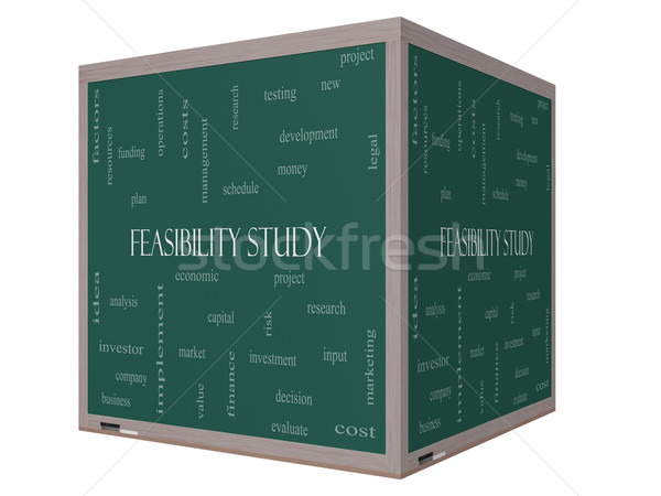 Studio word cloud 3D cubo lavagna Foto d'archivio © mybaitshop