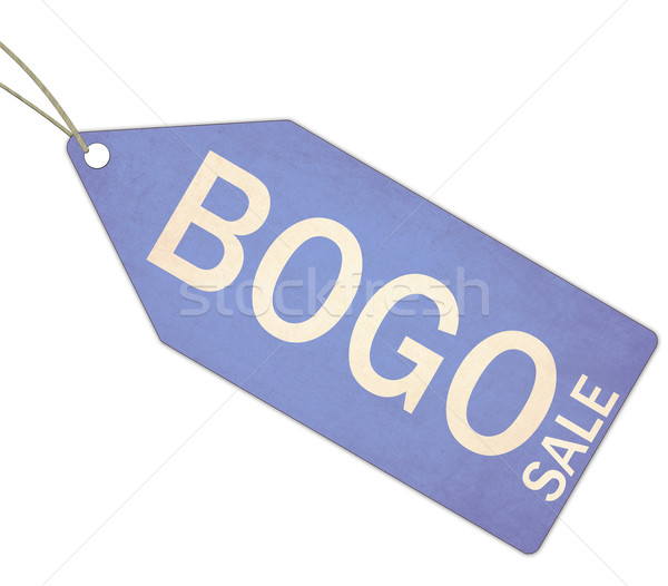 BOGO Sale Blue Tag and String Stock photo © mybaitshop