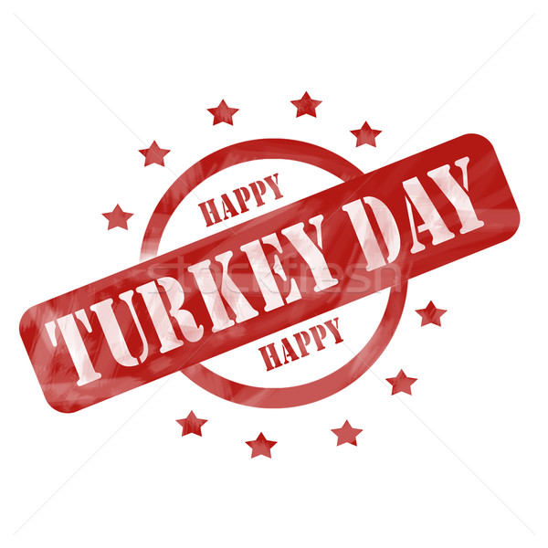Rot verwitterten glücklich Türkei Tag Stempel Stock foto © mybaitshop
