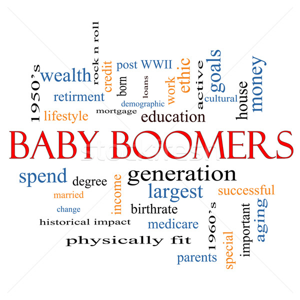 Baby word cloud generazione demografiche Foto d'archivio © mybaitshop