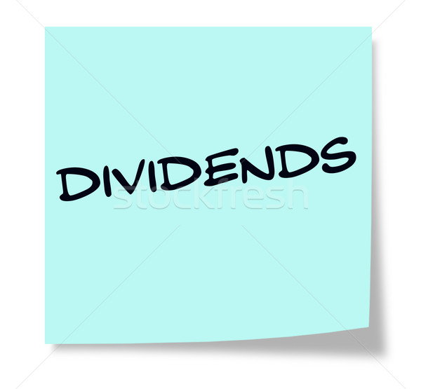 Dividends written on a blue sticky note Stock photo © mybaitshop