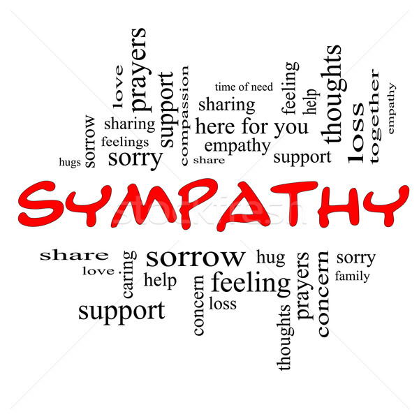 Sympathy Word Cloud Concept in Red Caps Stock photo © mybaitshop