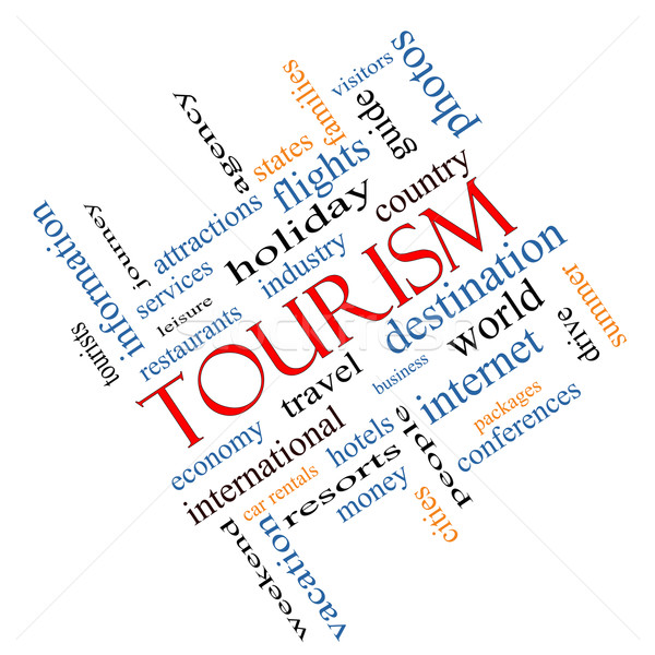 Tourism Word Cloud Concept Angled Stock photo © mybaitshop