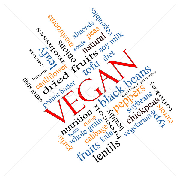 Vegan Word Cloud Concept Angled Stock photo © mybaitshop