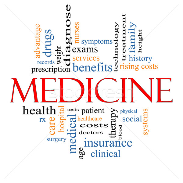 Medicina nube de palabras registros exámenes paciente Foto stock © mybaitshop