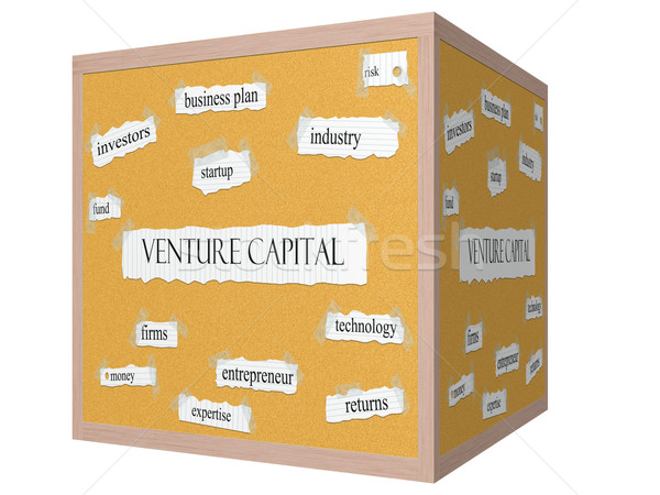 Venture Capital 3D cube Corkboard Word Concept Stock photo © mybaitshop