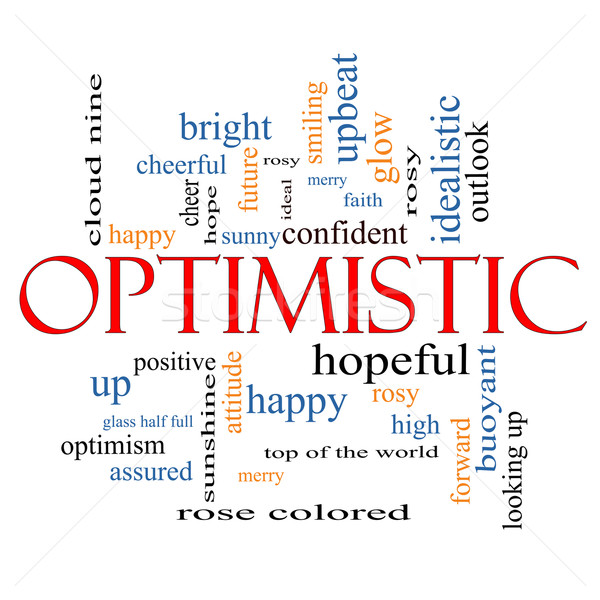 Ottimista word cloud pieno di speranza felice Foto d'archivio © mybaitshop