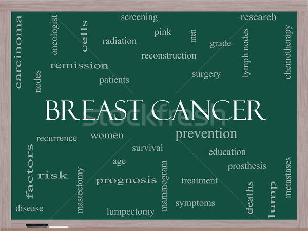 Breast Cancer Word Cloud Concept on a Blackboard Stock photo © mybaitshop