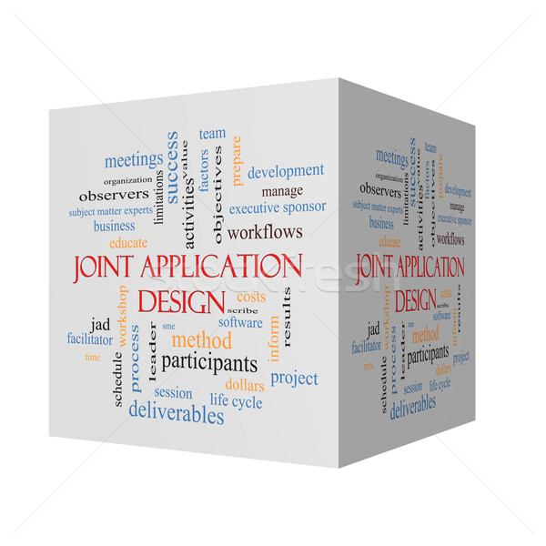 Congiunto applicazione illustrazione 3d word cloud riunioni Foto d'archivio © mybaitshop