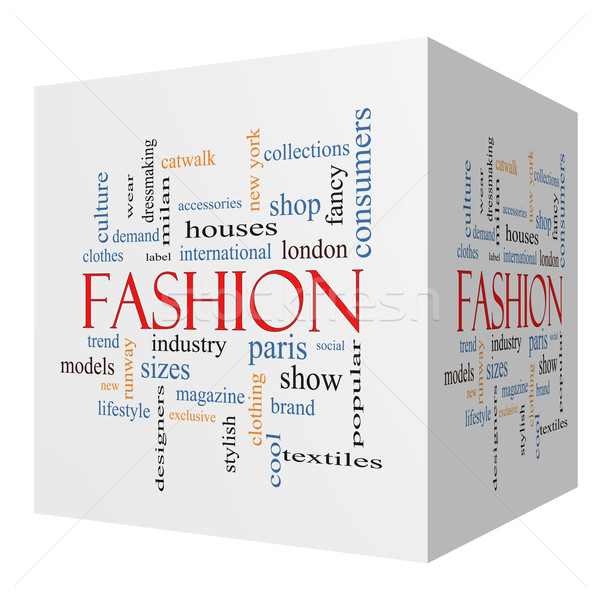 Fashion 3D cube Word Cloud Concept Stock photo © mybaitshop