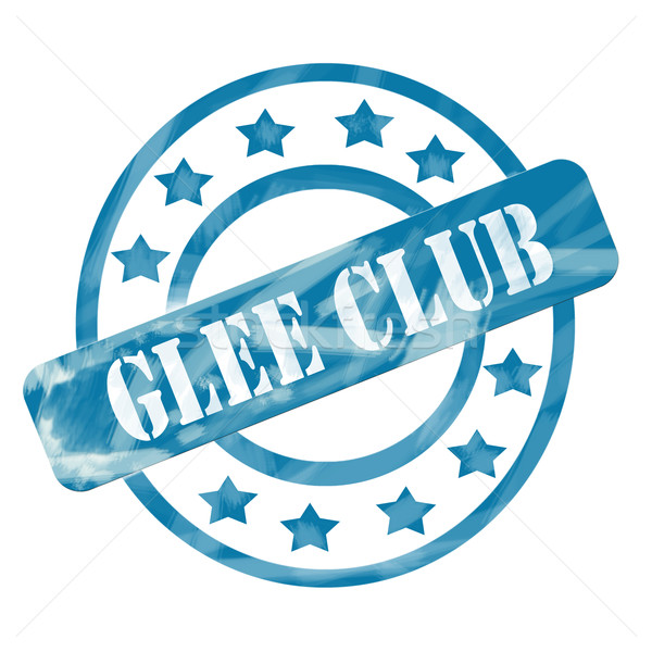 Blue Weathered Glee Club Stamp Circles and Stars Stock photo © mybaitshop