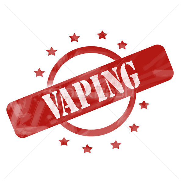 Red Weathered Vaping Stamp Circle and Stars design Stock photo © mybaitshop