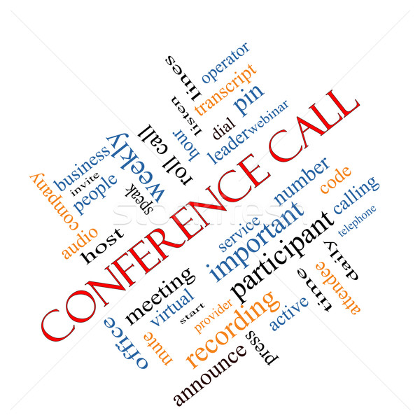 Conference Call Word Cloud Concept Angled Stock photo © mybaitshop