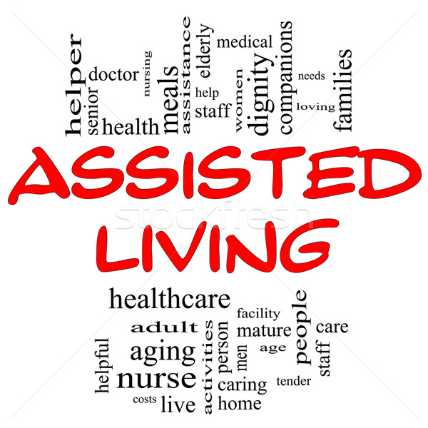 Assisted Living Concept in Red and Black Stock photo © mybaitshop