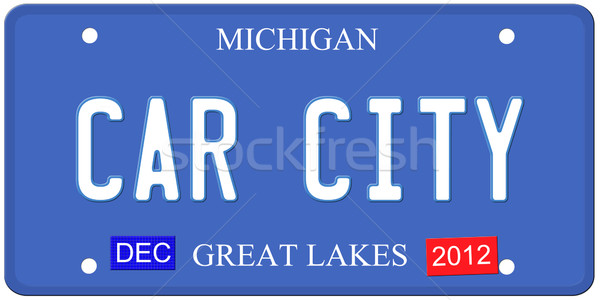 Carro cidade Michigan imitação placa dezembro Foto stock © mybaitshop