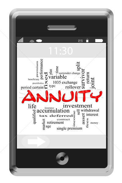 Stock photo: Annuity Word Cloud Concept on Touchscreen Phone