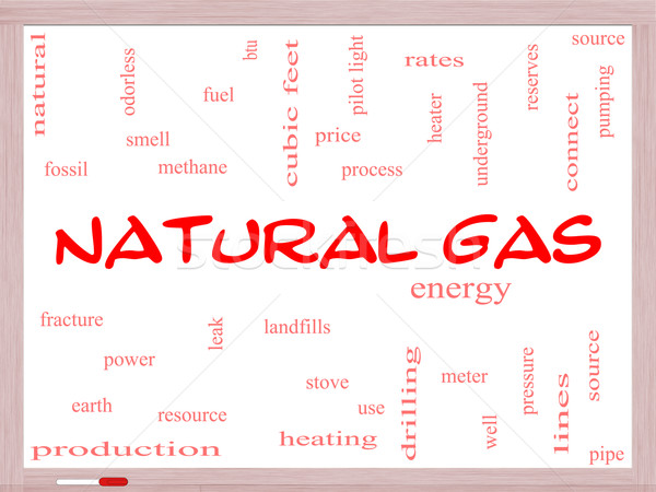 Natural Gas Word Cloud Concept on a Whiteboard Stock photo © mybaitshop