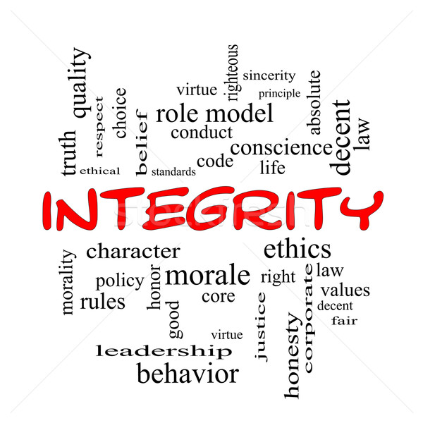 Integrity Word Cloud Concept in red caps Stock photo © mybaitshop