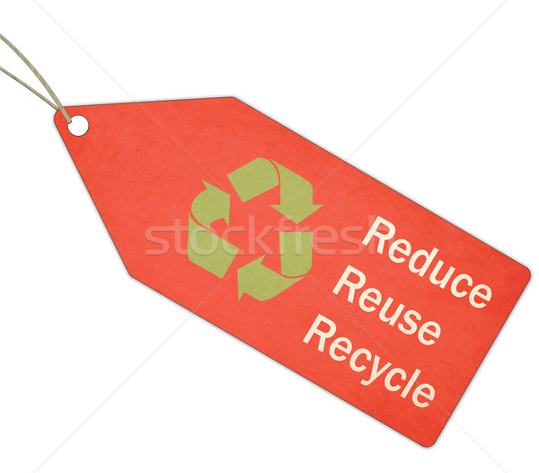 Reduce Reuse Recycle Green and Red Tag and String Stock photo © mybaitshop