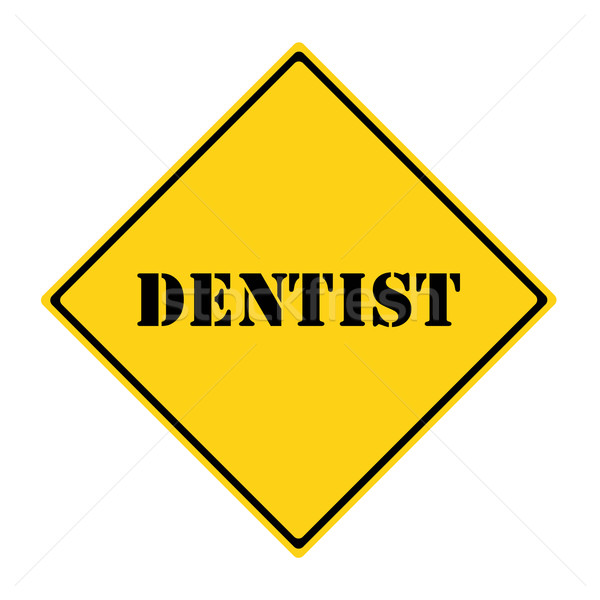 Zahnarzt Zeichen gelb schwarz Diamant Stock foto © mybaitshop