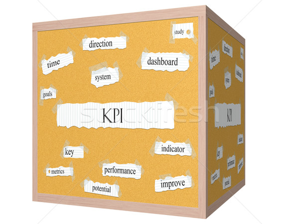 KPI 3D cube Corkboard Word Concept Stock photo © mybaitshop