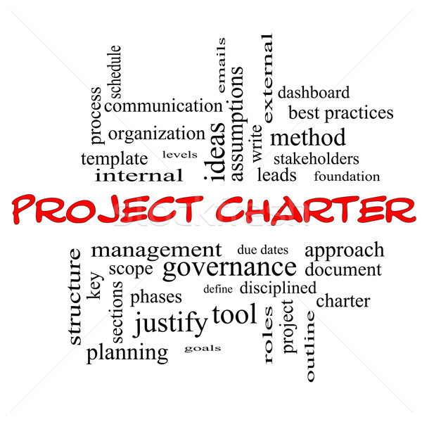 Project Charter Word Cloud Concept in red caps Stock photo © mybaitshop