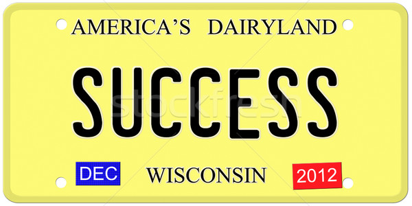 Sucesso placa imitação Wisconsin dezembro 2012 Foto stock © mybaitshop