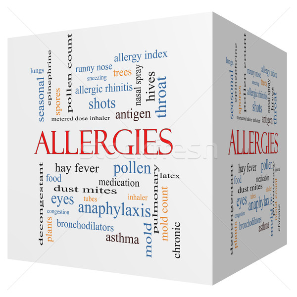 Allergies 3D cube Word Cloud Concept Stock photo © mybaitshop