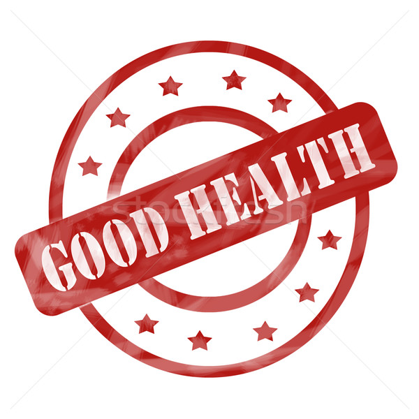 Red Weathered Good Health Stamp Circles and Stars Stock photo © mybaitshop