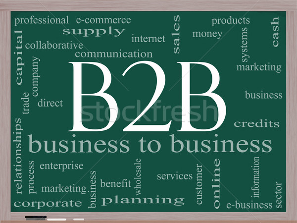 Foto d'archivio: B2b · word · cloud · lavagna · business · ecommerce