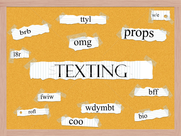 Texting Corkboard Word Concept Stock photo © mybaitshop