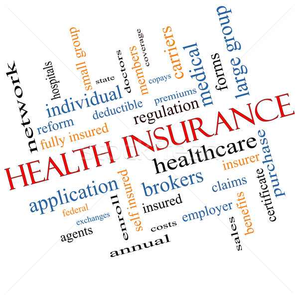 Health Insurance Word Cloud Concept Angled Stock photo © mybaitshop