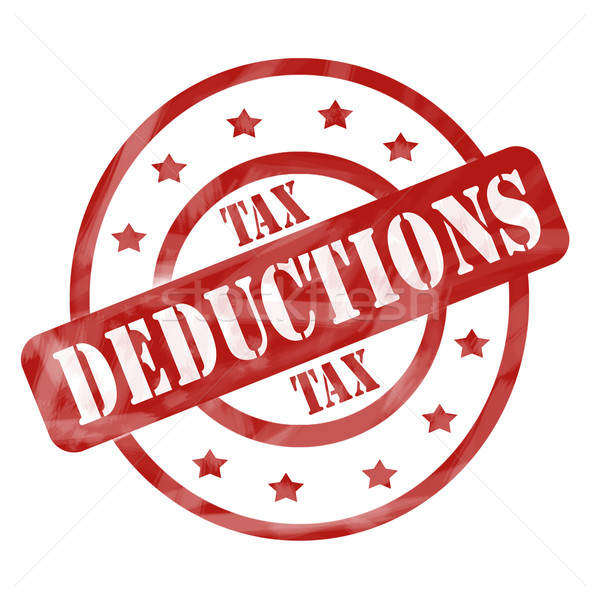 Red Weathered Tax Deduction Stamp Circles and Stars Stock photo © mybaitshop