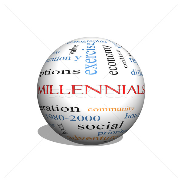 Millennials 3D sphere Word Cloud Concept  Stock photo © mybaitshop