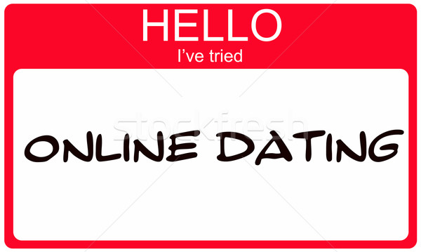 Hello I've Tried Online Dating red name tag Stock photo © mybaitshop