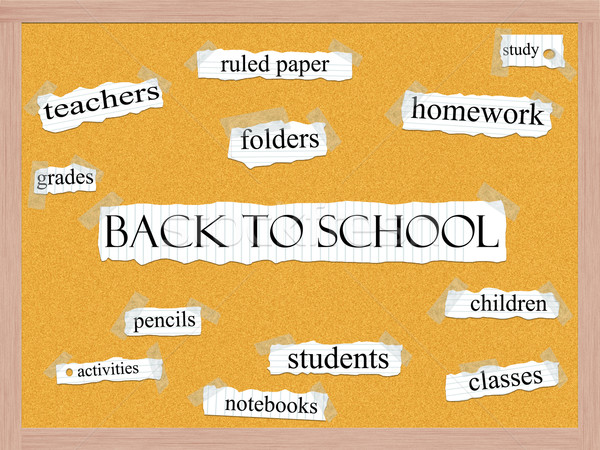 Back to School Corkboard Word Concept Stock photo © mybaitshop