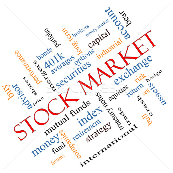 Stock Market Word Cloud Concept Angled Stock photo © mybaitshop