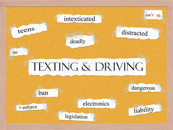Texting and Driving Corkboard Word Concept Stock photo © mybaitshop