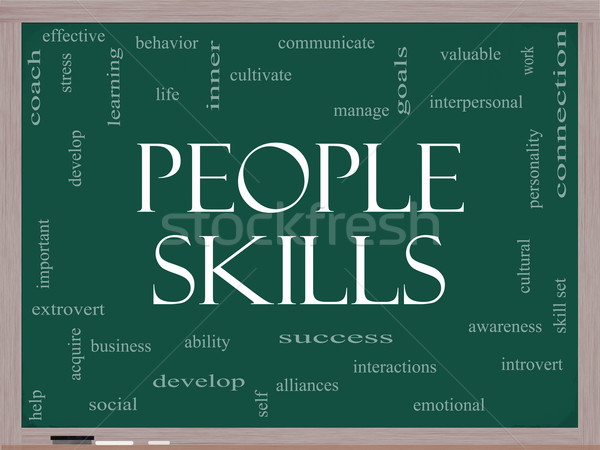 People Skills Word Cloud Concept on a Blackboard Stock photo © mybaitshop