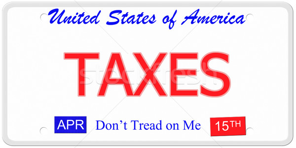 Taxes License Plate Stock photo © mybaitshop