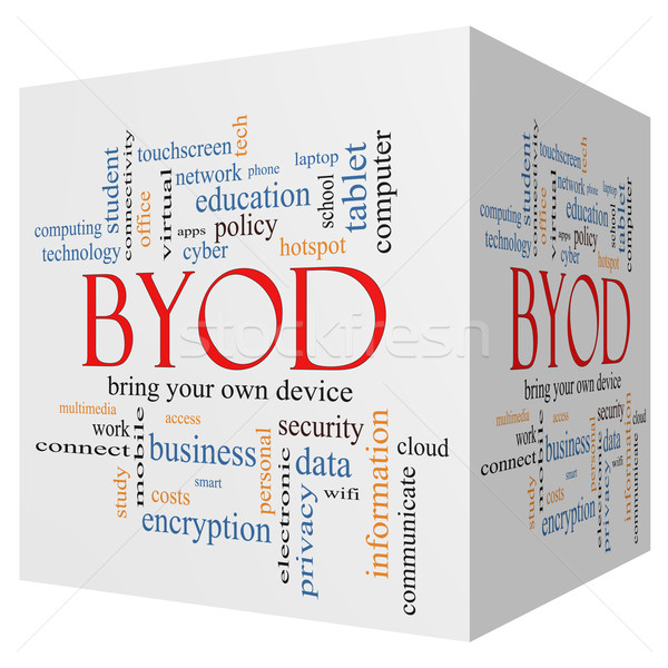 BYOD 3D cube Word Cloud Concept Stock photo © mybaitshop