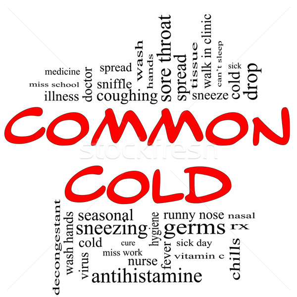 Common Cold Word Cloud Concept in red & black Stock photo © mybaitshop