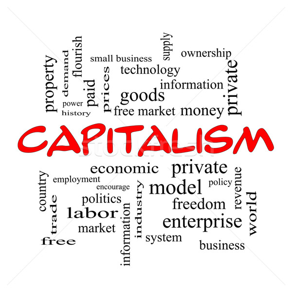 Capitalismo word cloud rosso economico libero Foto d'archivio © mybaitshop