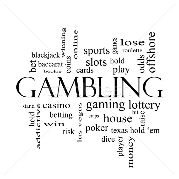 Gambling Word Cloud Concept in black and white Stock photo © mybaitshop