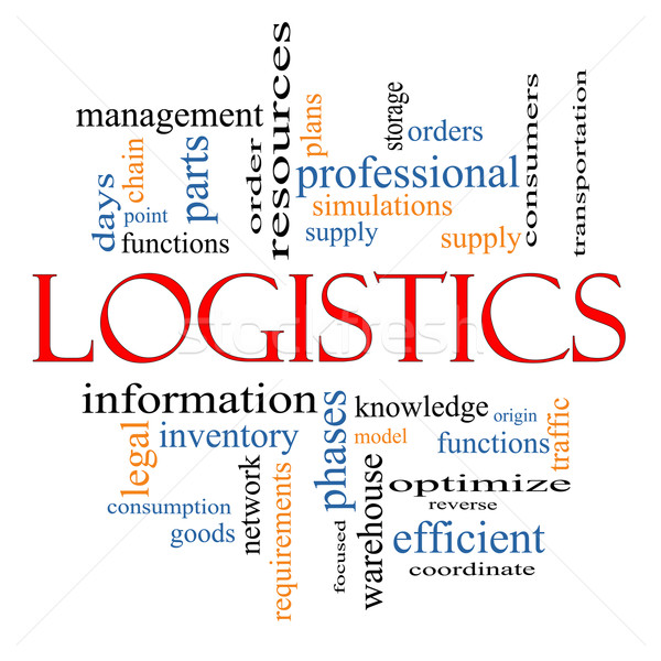 Stockfoto: Logistiek · woordwolk · groot · plannen · middelen · leveren